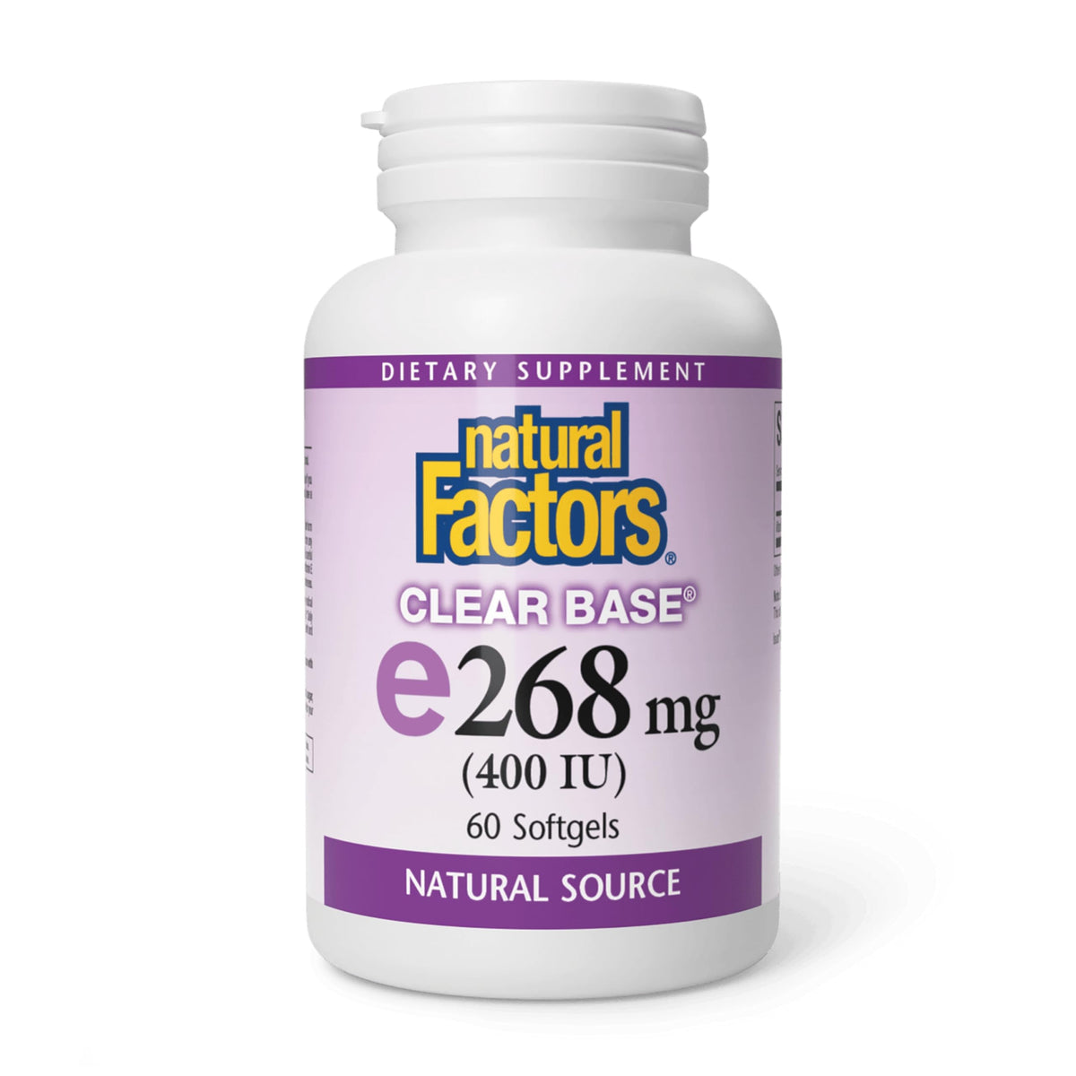 Natural Factors Clear Base Vitamin E 400 IU softgels
