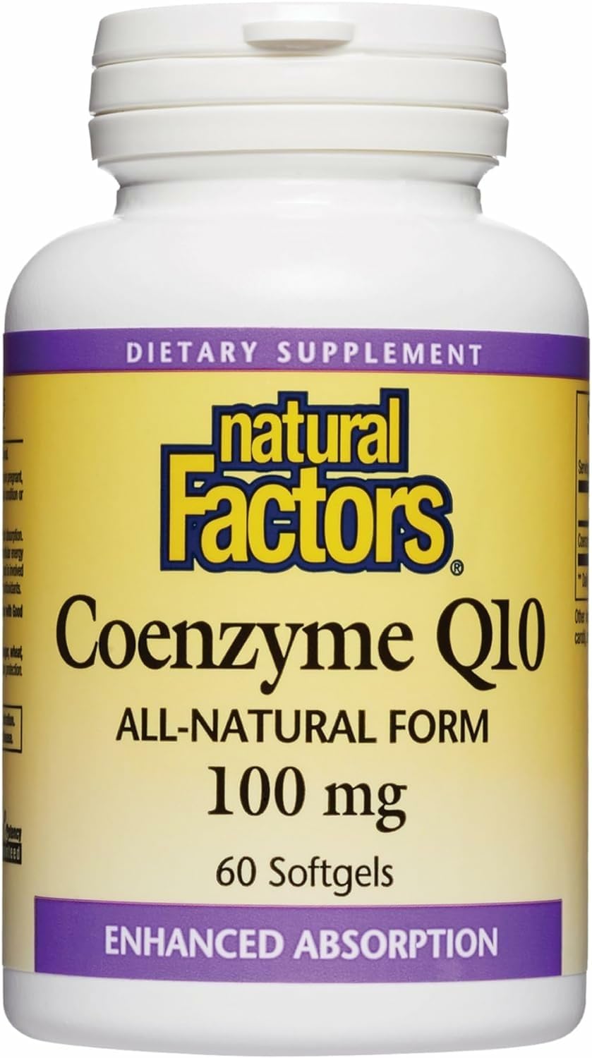Natural Factors CoQ10 100 mg softgels bottle front