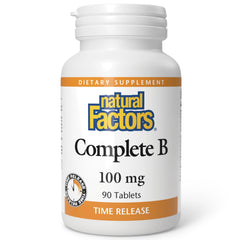Natural Factors Complete B 100 mg Time Release bottle and label