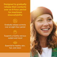 Close-up of Time Release B vitamin tablets