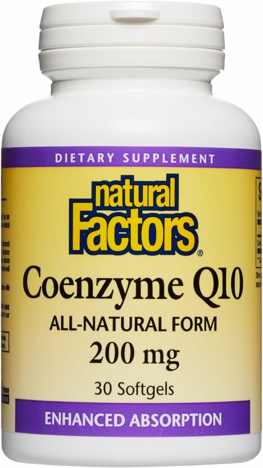 Natural Factors CoQ10 bottle front label