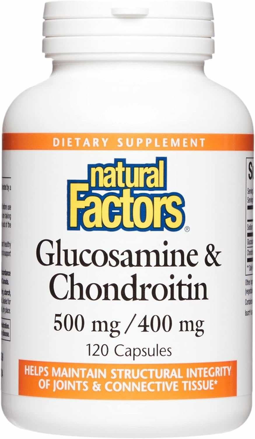 Bottle of Natural Factors Glucosamine & Chondroitin 120 Capsules