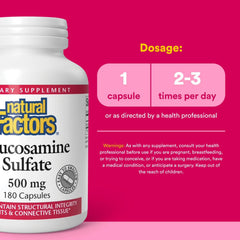 Front label of Natural Factors Glucosamine Sulfate bottle