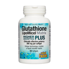Bottle of Natural Factors Glutathione LipoMicel Matrix 300 mg 60 softgels