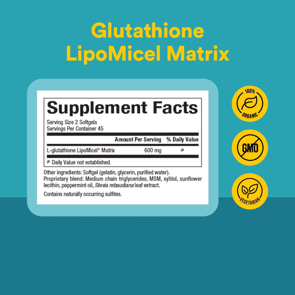 Illustration of antioxidant support with glutathione softgels