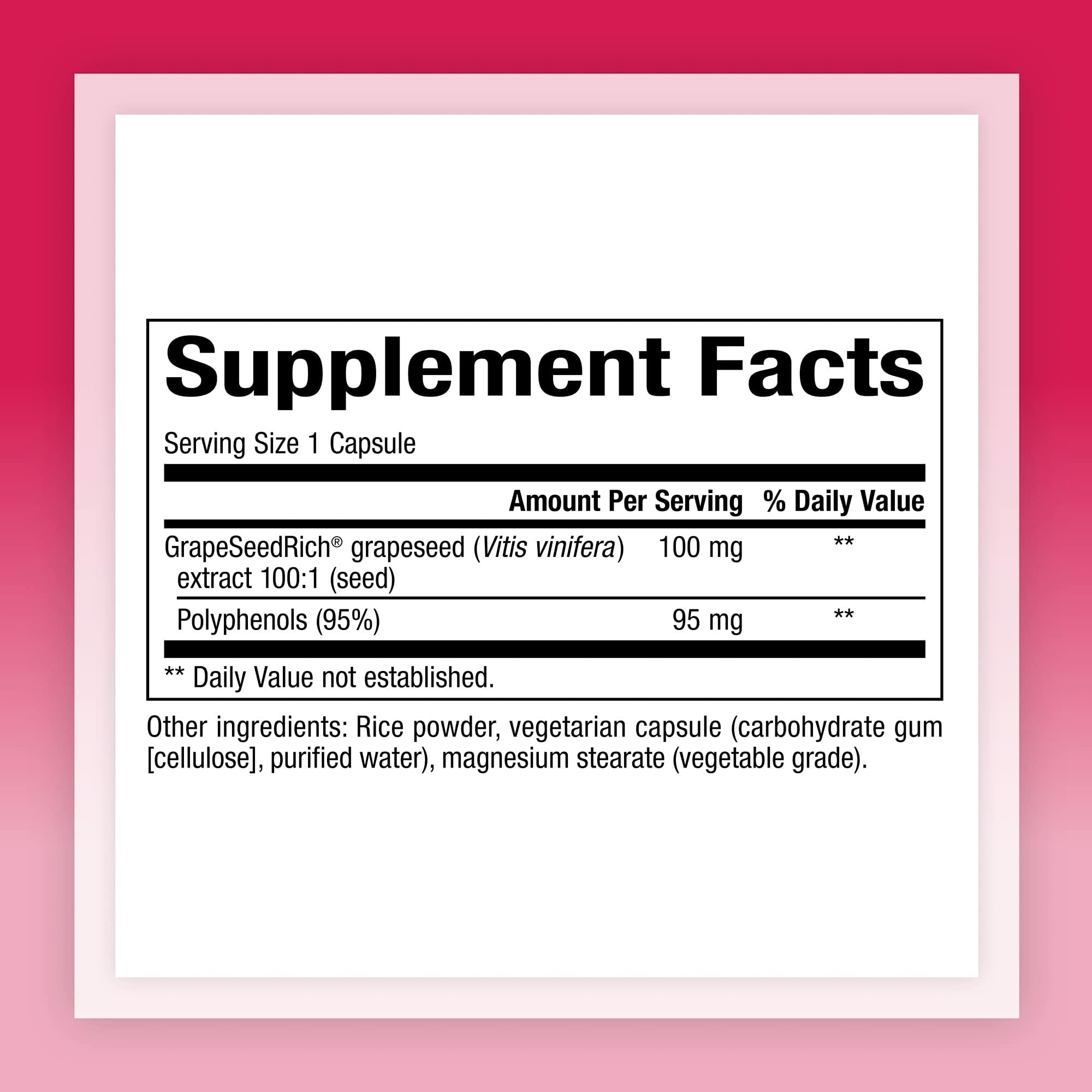 Grape seed extract capsules close-up