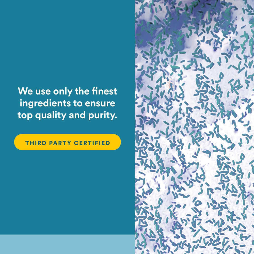 Back of ReliefBiotic bottle with supplement facts