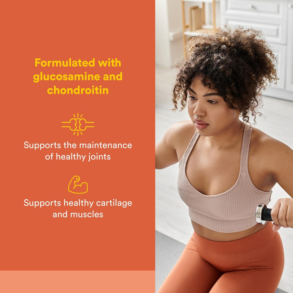 Graphic showing glucosamine and chondroitin ingredients for joints