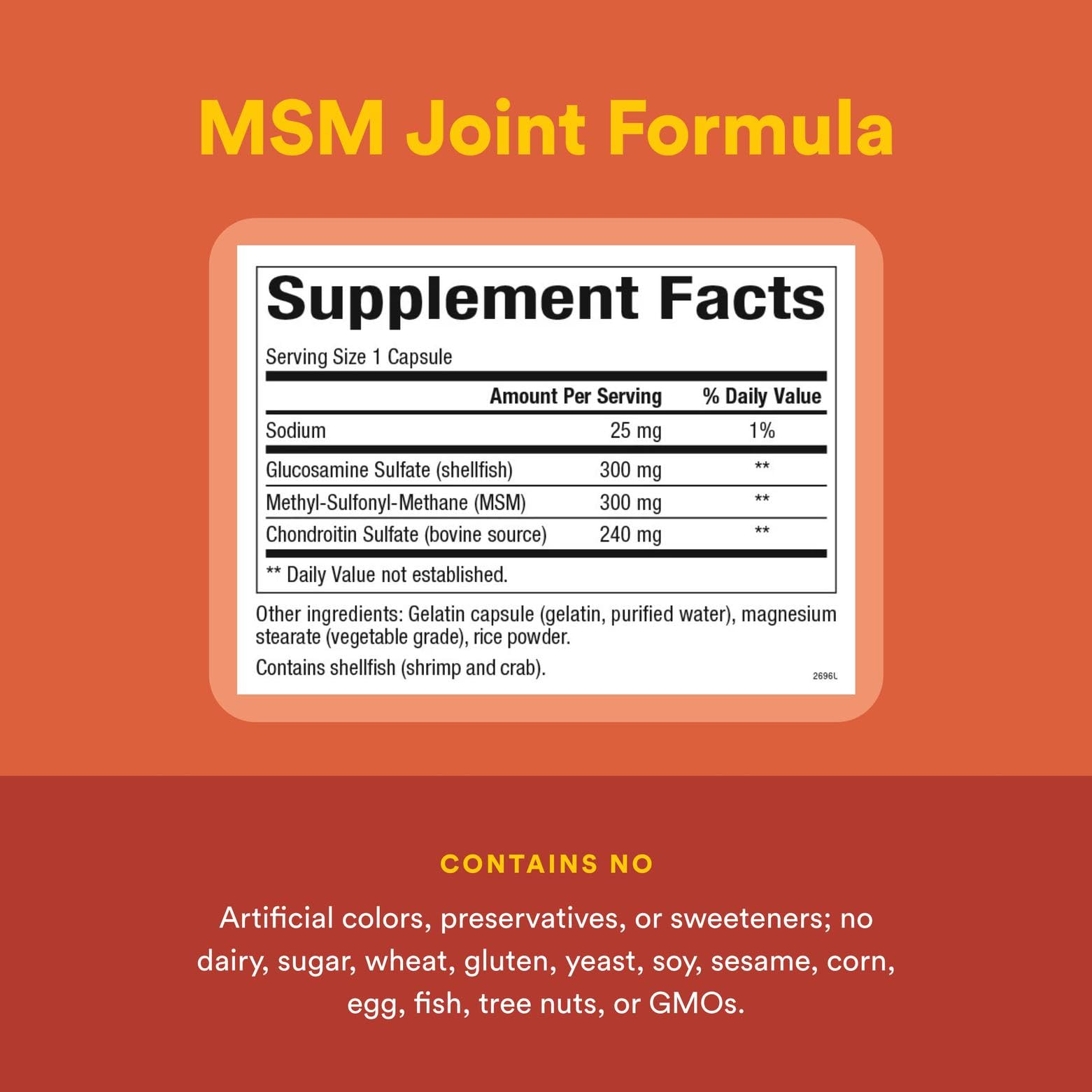 MSM Joint Formula aiding joint mobility and muscle comfort