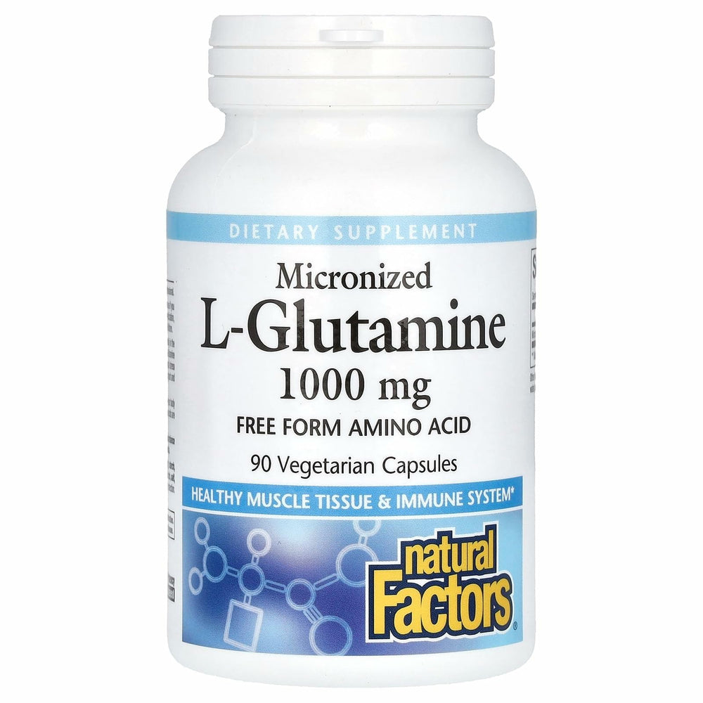 Natural Factors L-Glutamine 1000mg bottle on white background
