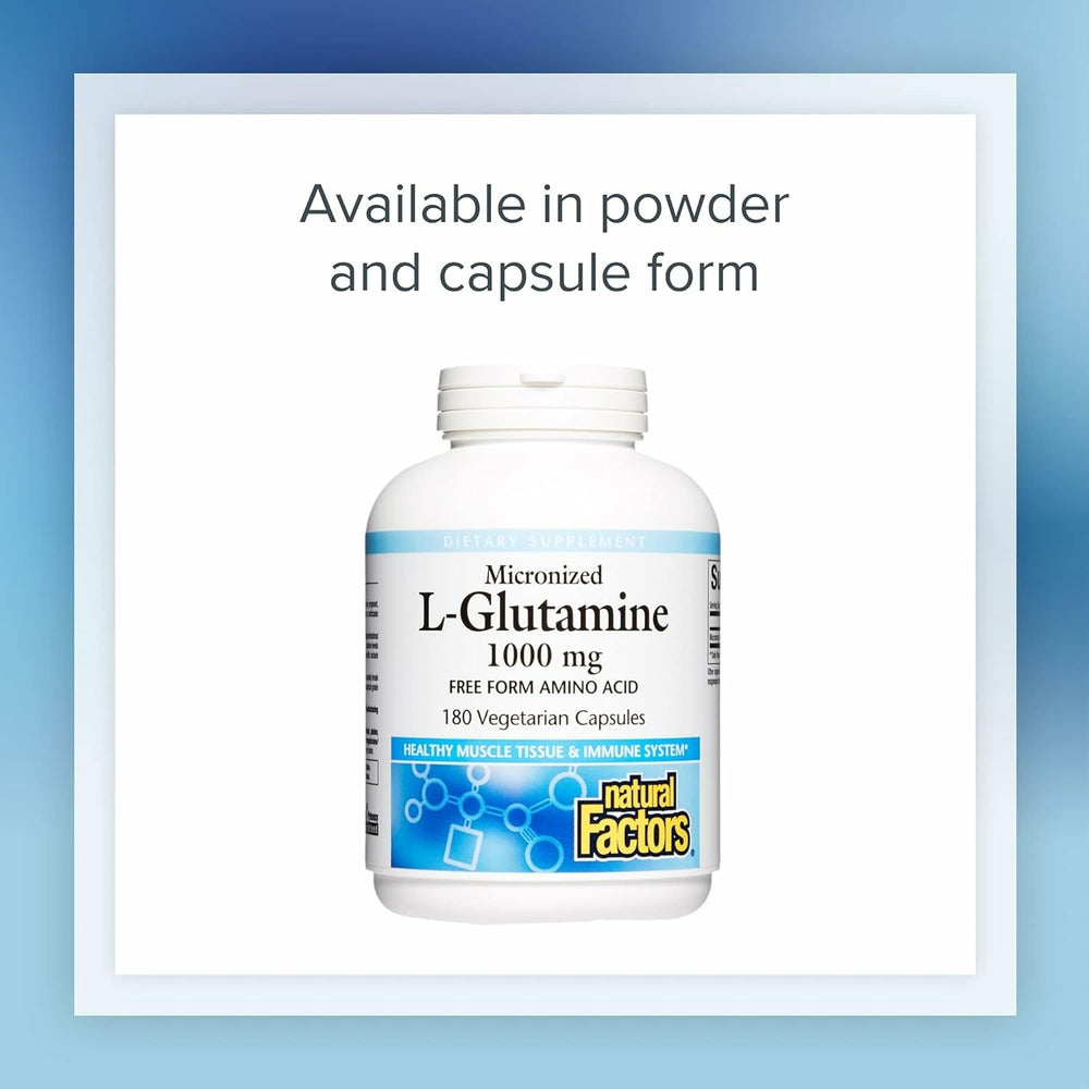 8 oz Natural Factors L-Glutamine tub on display