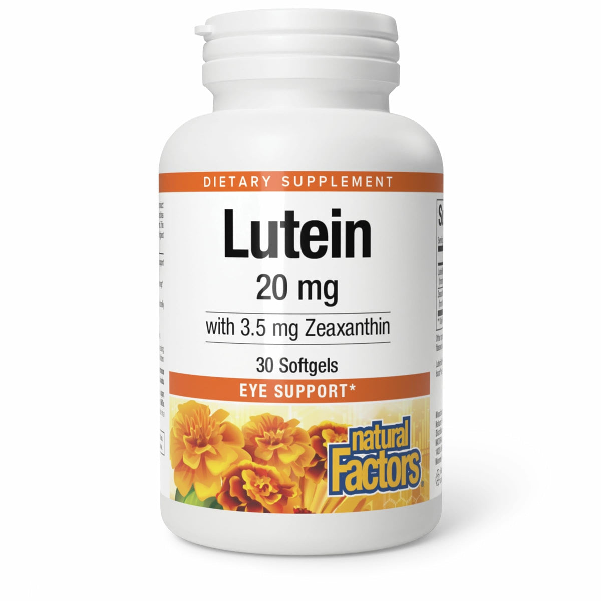 Natural Factors Lutein 20 mg bottle with label