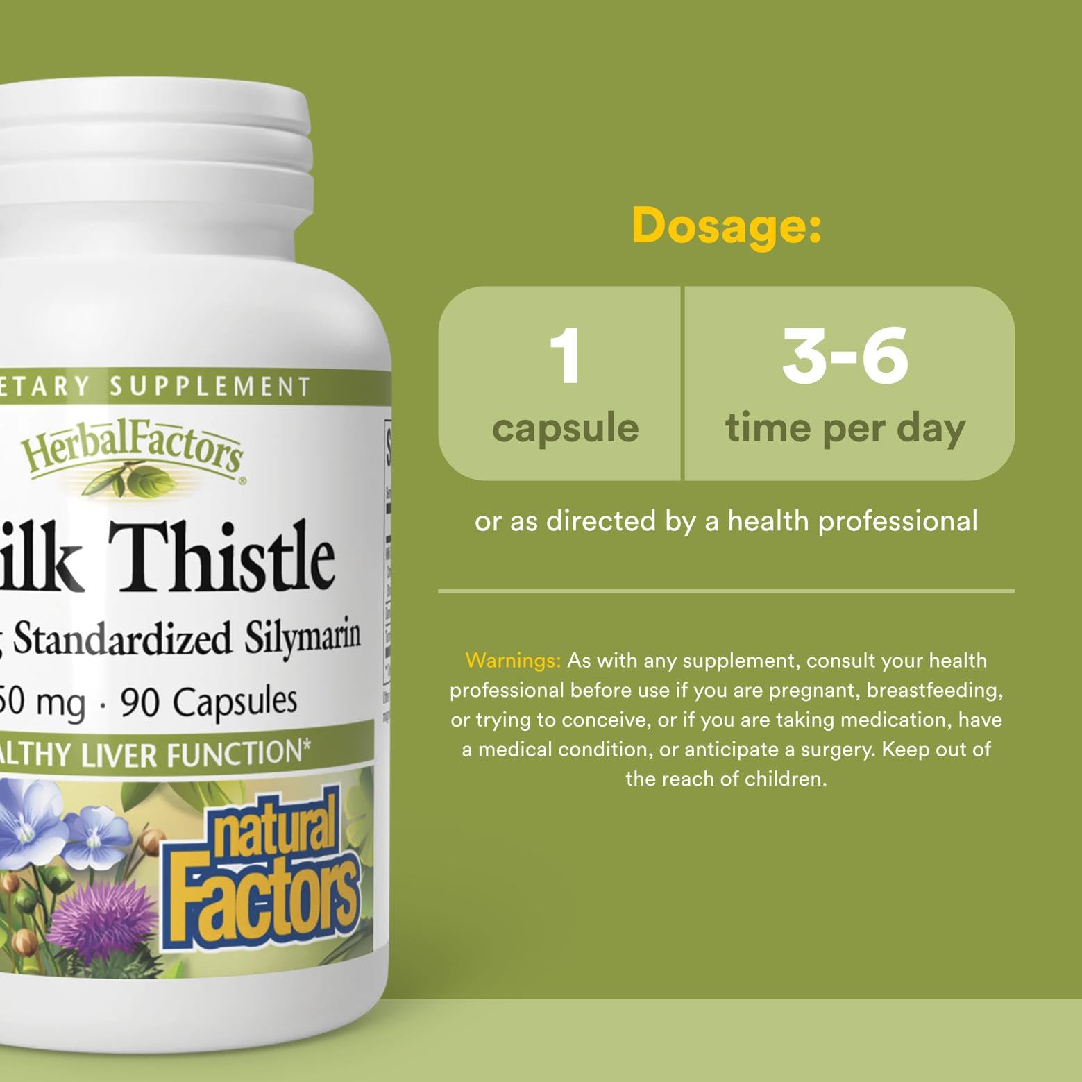 Milk Thistle Extract 250 mg capsules from Natural Factors