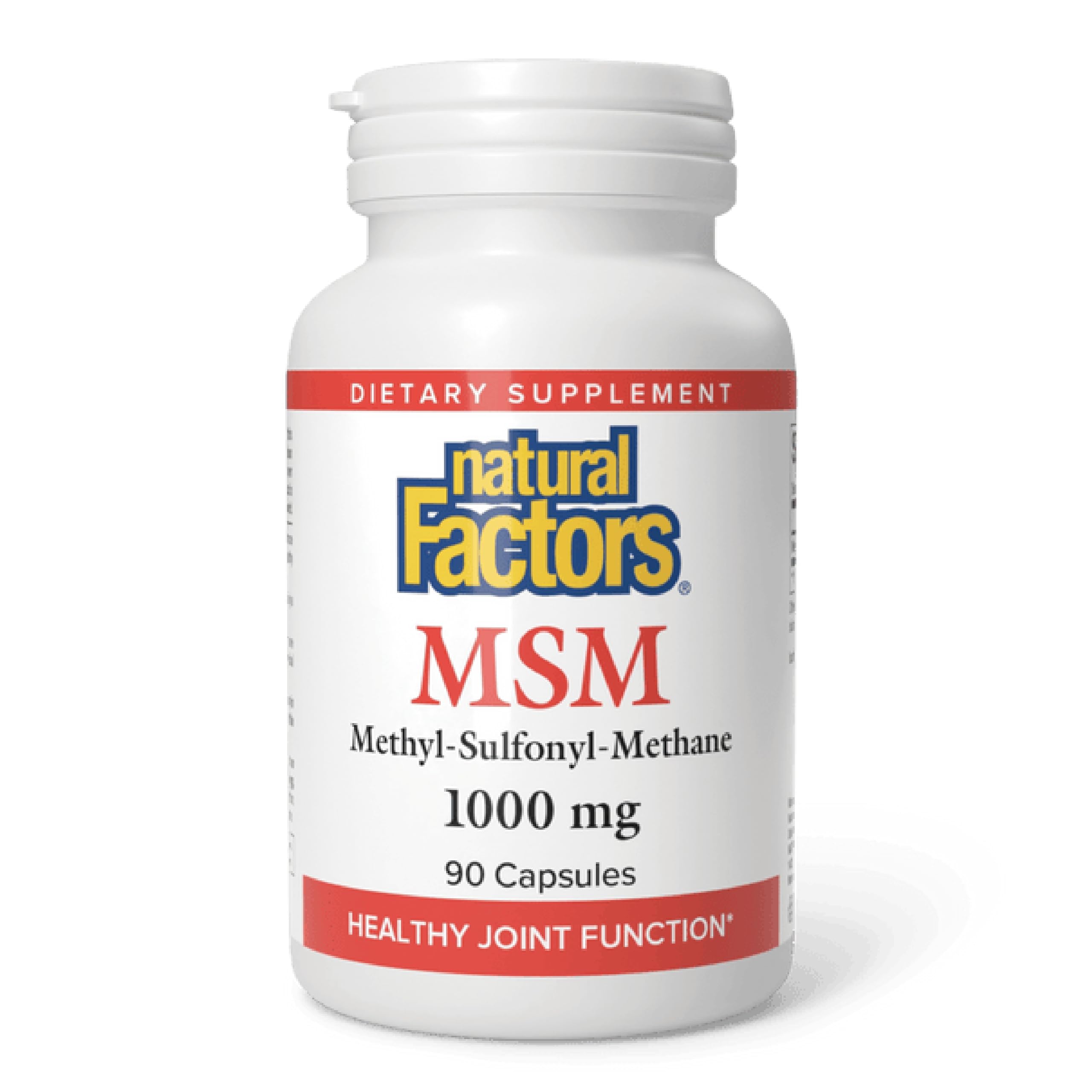 Natural Factors MSM 90 capsules bottle on white background