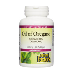 Natural Factors Oil of Oregano bottle with 60 softgels