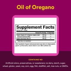 Oregano oil packaging emphasizing potency (80% carvacrol)