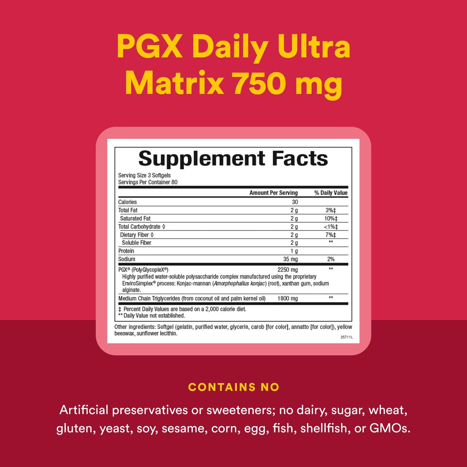 Natural Factors PGX Daily Ultra Matrix packaging design highlighting clean, plant-based ingredients