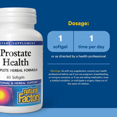 Close-up of softgel capsules from Natural Factors Prostate Health Formula