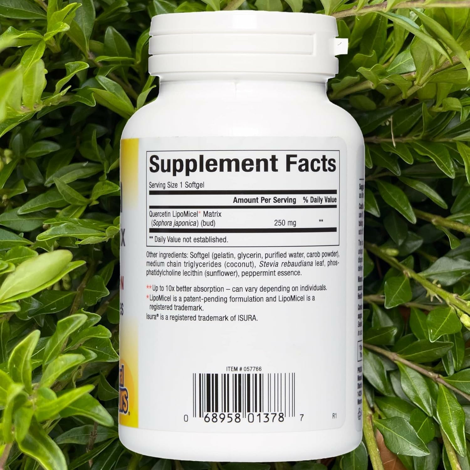 Quercetin LipoMicel Matrix Gel packaging label