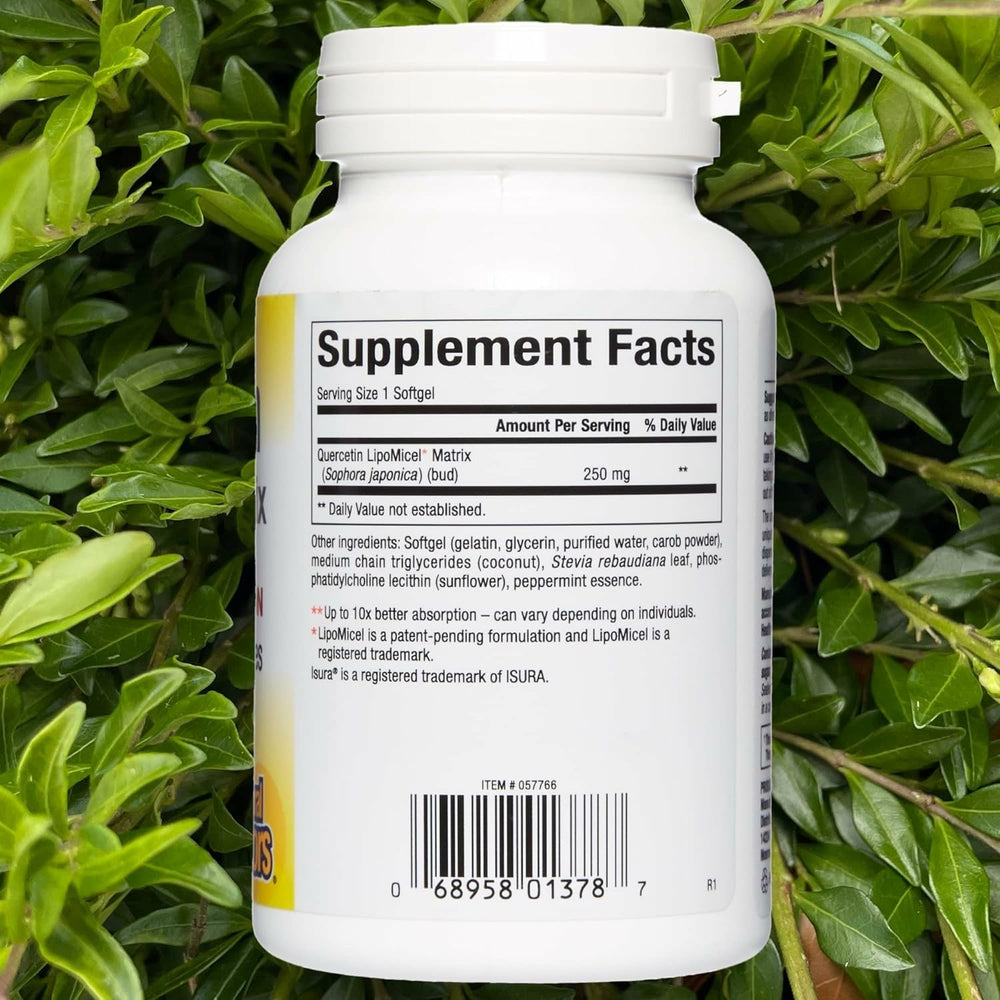 Quercetin LipoMicel Matrix Gel packaging label