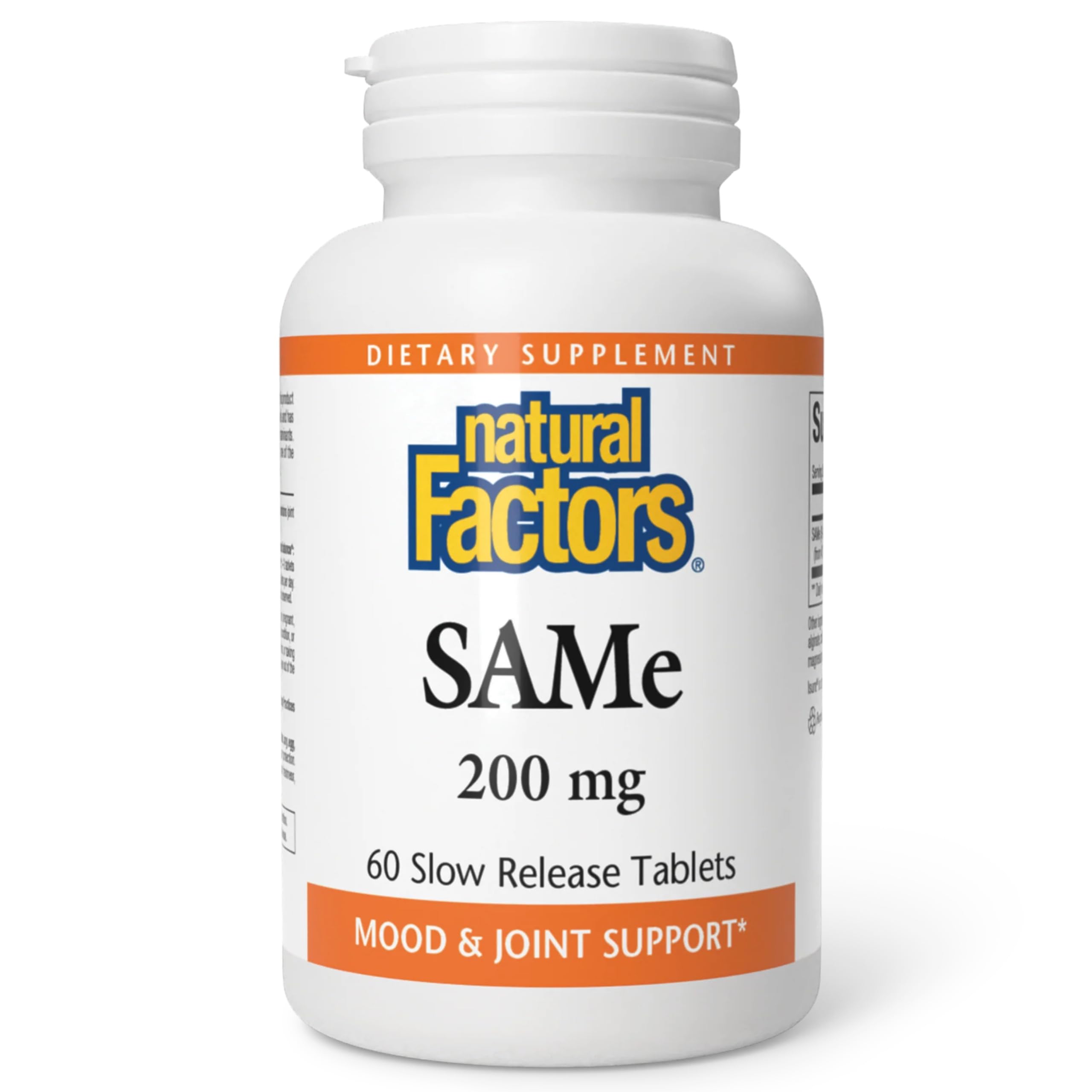 Bottle of Natural Factors SAMe 200 mg mood support