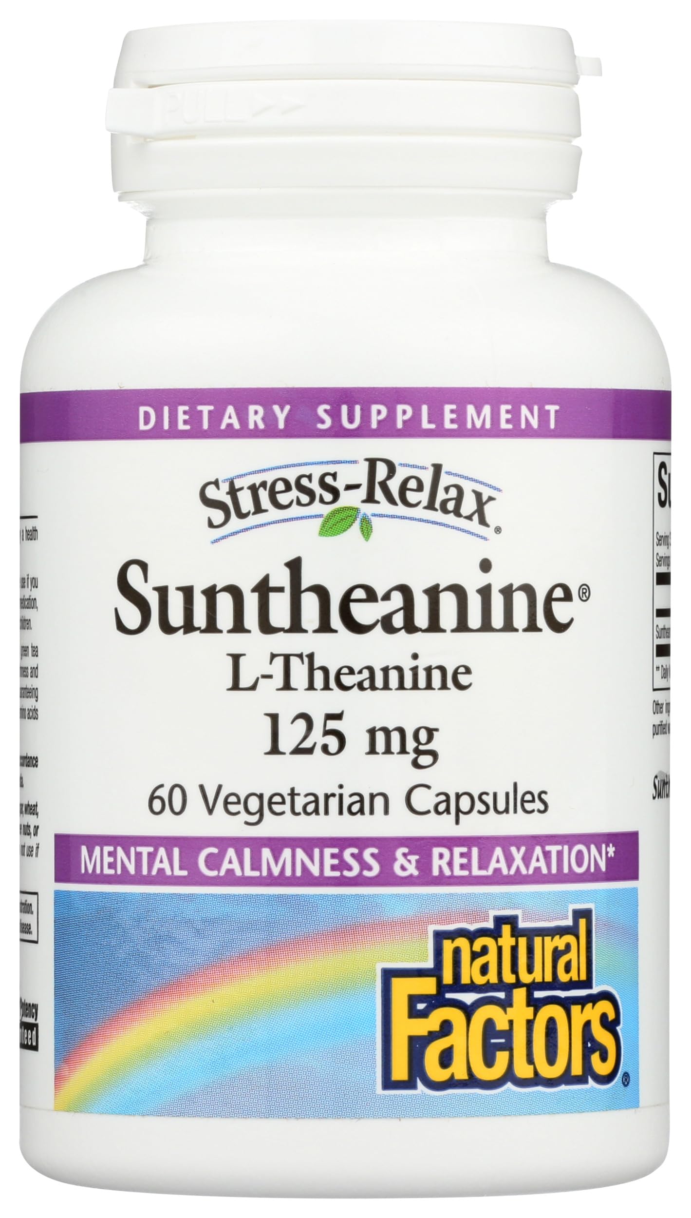 Bottle of Natural Factors Stress-Relax Suntheanine L-Theanine supplement