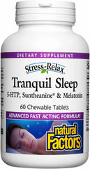 Bottle of Natural Factors Stress-Relax Tranquil Sleep 60 chewable tablets