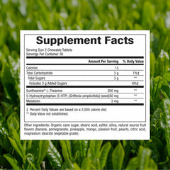 Close-up of melatonin, 5-HTP, and L-theanine ingredients