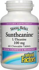 Natural Factors Suntheanine L-Theanine 100 mg chewable tablet – calm outlook