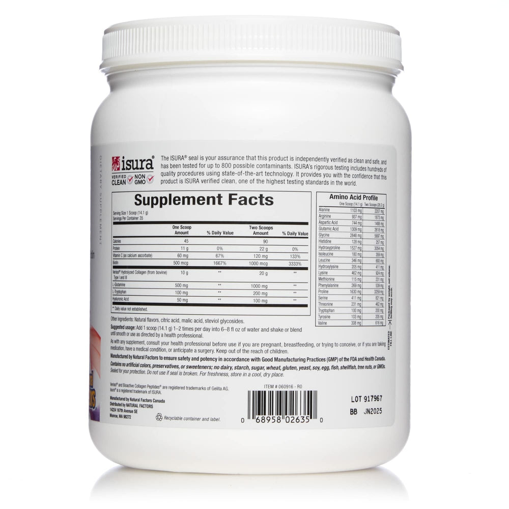 Natural Factors Total Body Collagen bottle and label 500 g