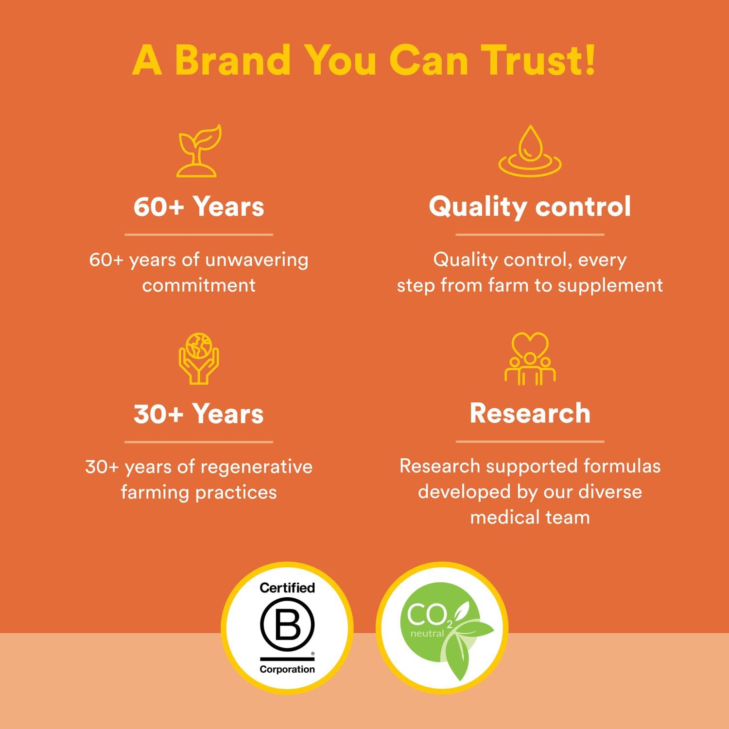 Natural Factors brand logo and sustainability information