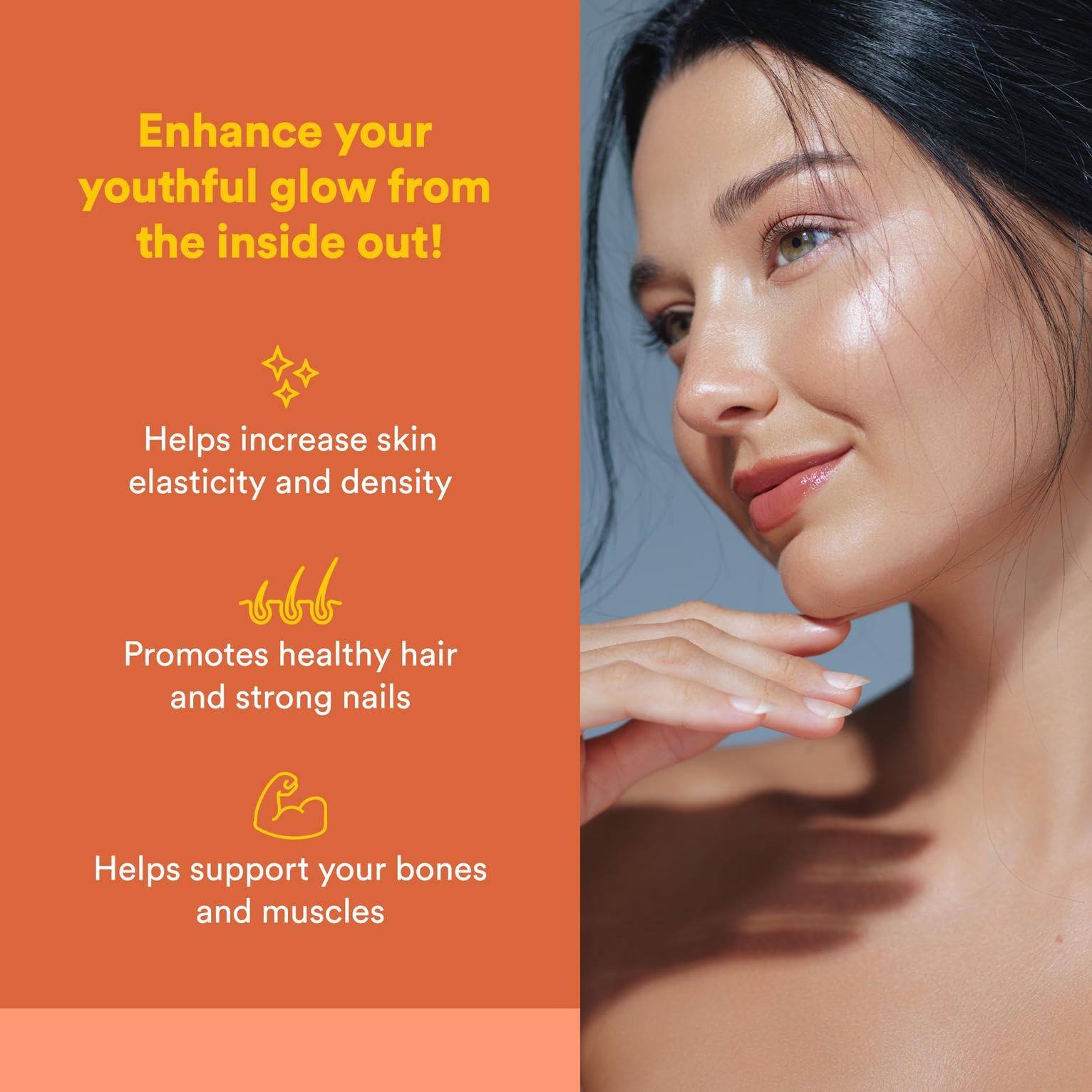 Close-up of 5-collagen blend label on Natural Factors product