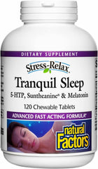Natural Factors Tranquil Sleep chewable tablets bottle - front view