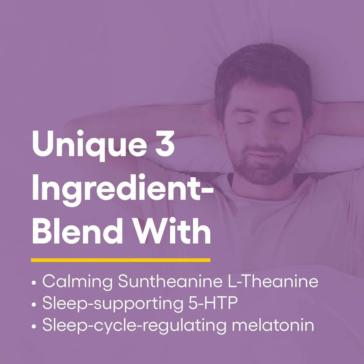 Serving suggestion showing two chewable tablets at bedtime