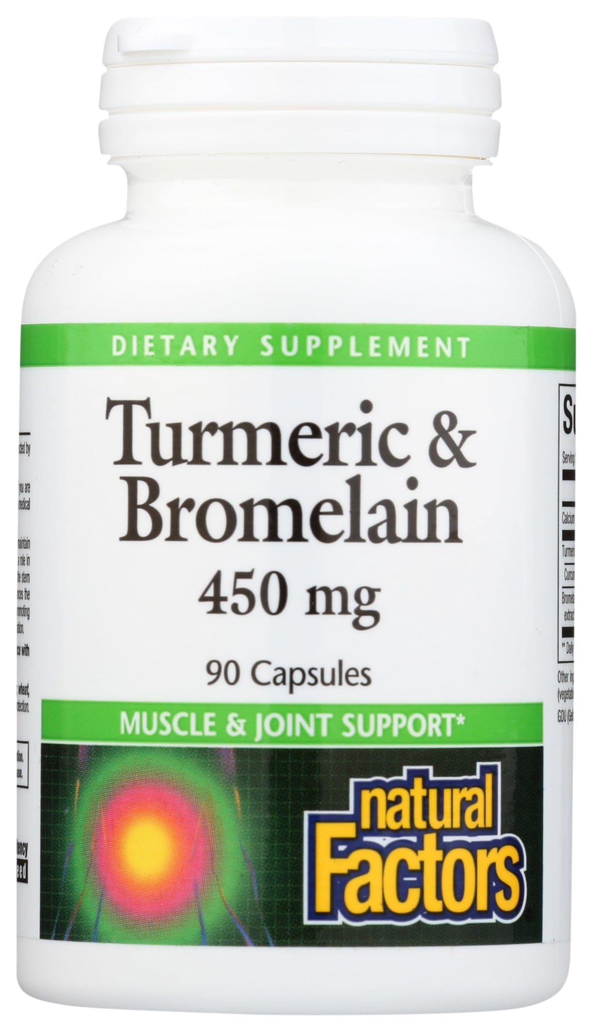 Natural Factors Turmeric & Bromelain 450 mg bottle - 90 capsules