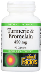 Natural Factors Turmeric & Bromelain 450 mg bottle - 90 capsules