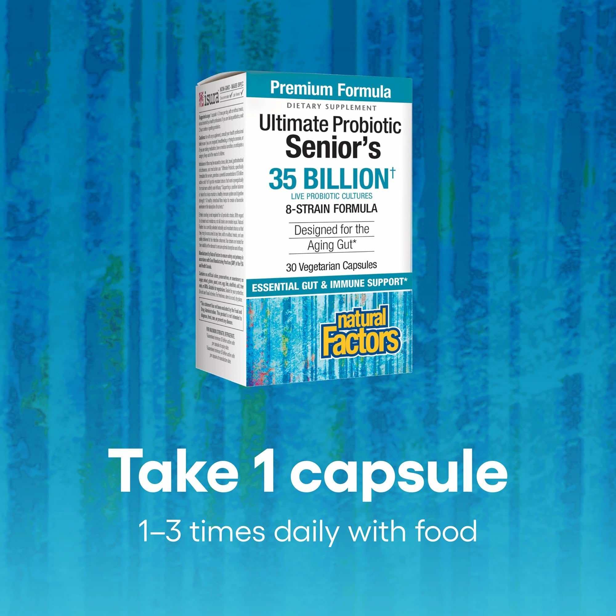Serving size and capsule details on bottle label