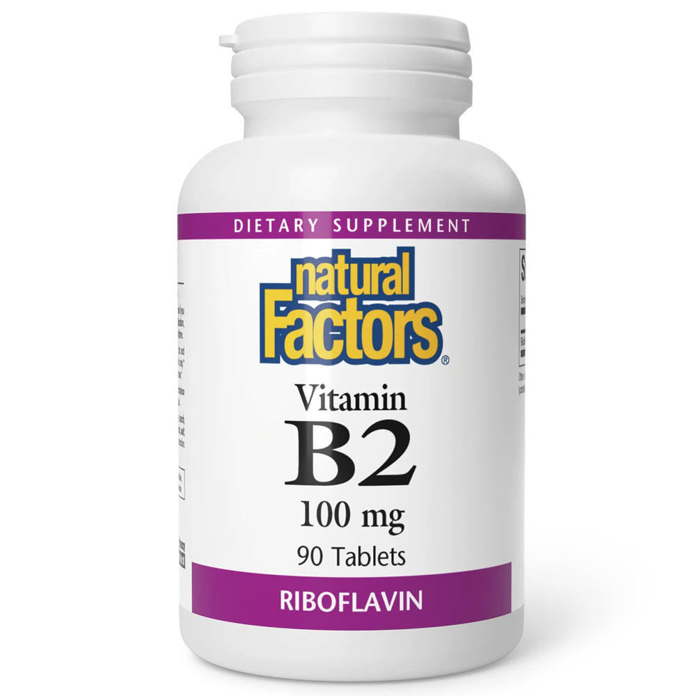Natural Factors Vitamin B2 Riboflavin 100 mg bottle label