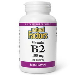 Natural Factors Vitamin B2 Riboflavin 100 mg bottle label