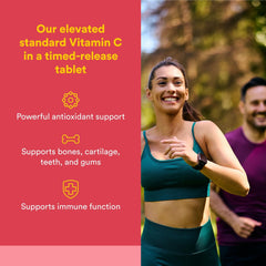 Label showing Vitamin C 1000 mg Time Release ingredients