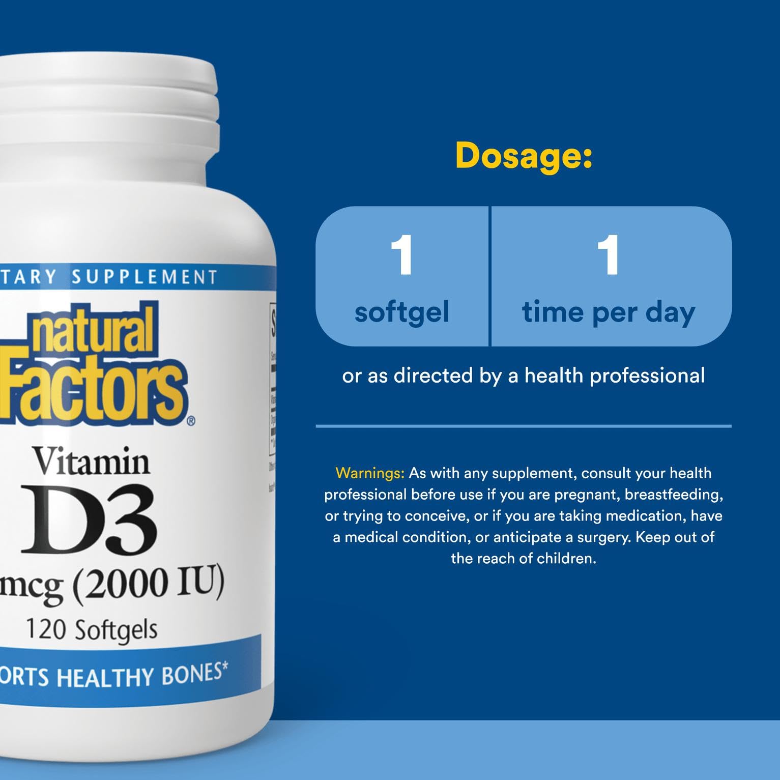 Vitamin D3 2000 IU supplement facts panel