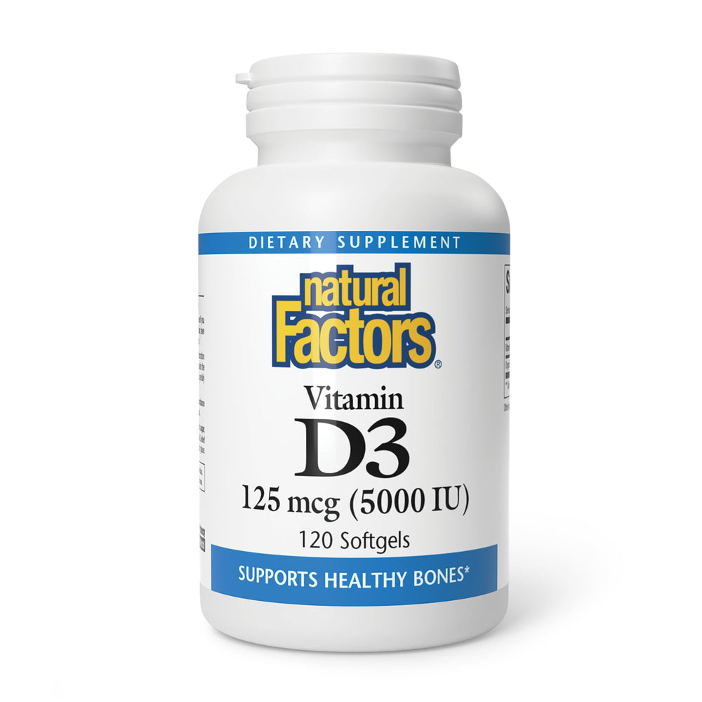 Natural Factors Vitamin D3 5000 IU bottle front label