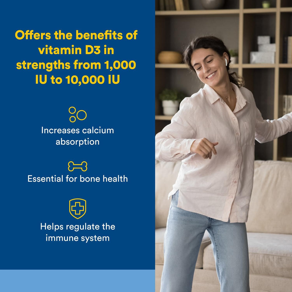 Close-up of Vitamin D3 5000 IU softgels