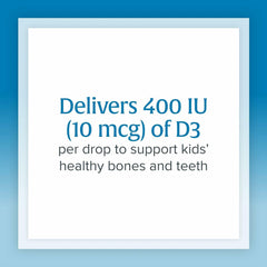 Close-up of Vitamin D3 Drops label showing 400 IU