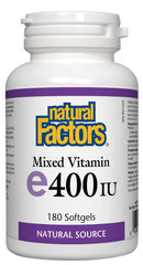 Natural Factors Vitamin E 400 IU softgel bottle