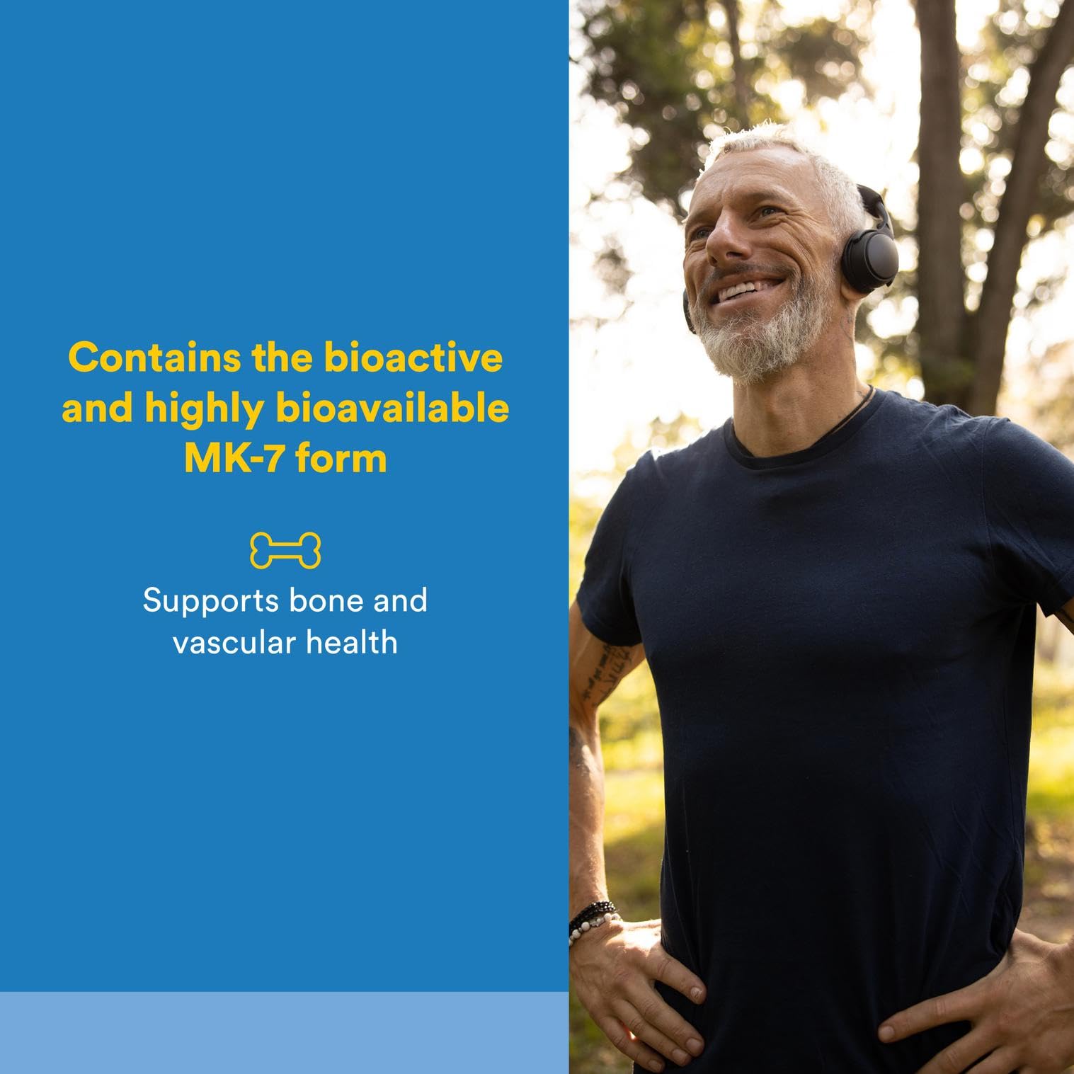 Close-up of Vitamin K2 120 mcg bottle label