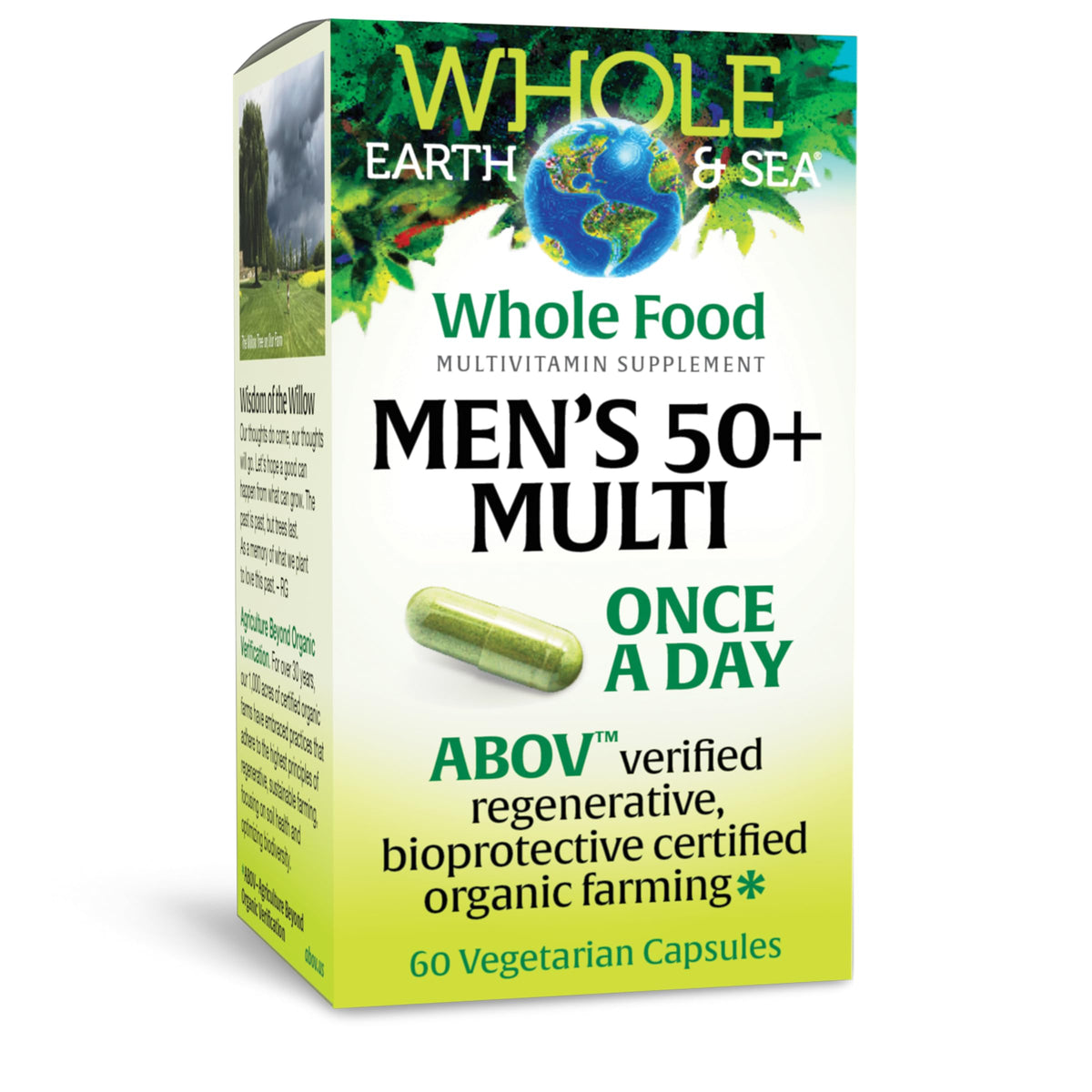 Front view of Natural Factors Whole Earth & Sea Men 50+ Multivitamin & Mineral bottle