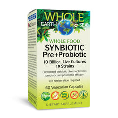 Natural Factors Whole Earth & Sea Synbiotic Pre + Probiotic bottle label