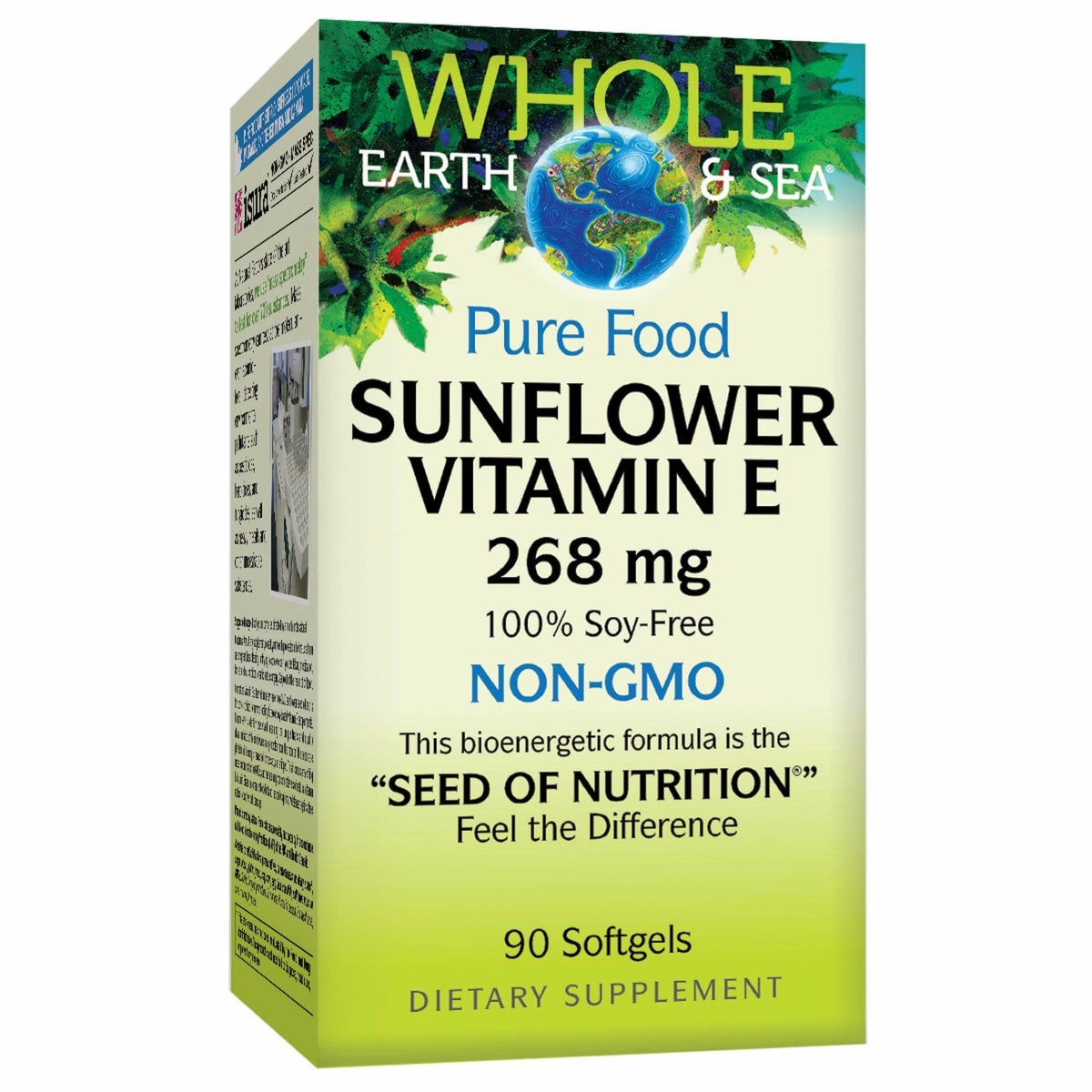 Natural Factors Whole Earth & Sea Vitamin E bottle label