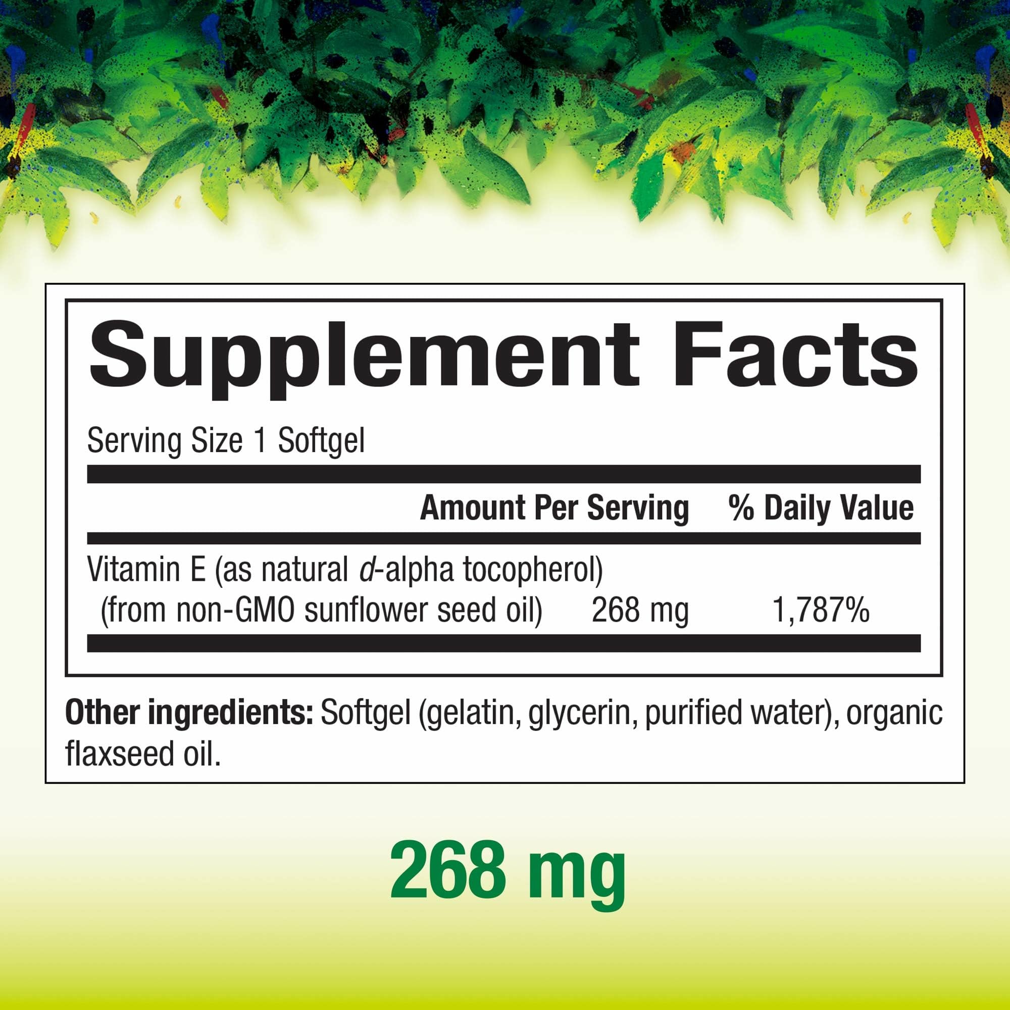 Sunflower oil-derived Vitamin E capsules